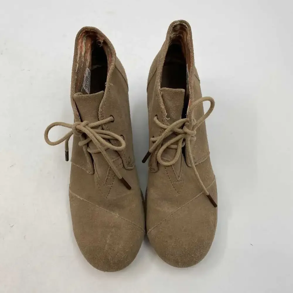 Toms Brown Suede Wedges Platform Shoes | Women’s US9